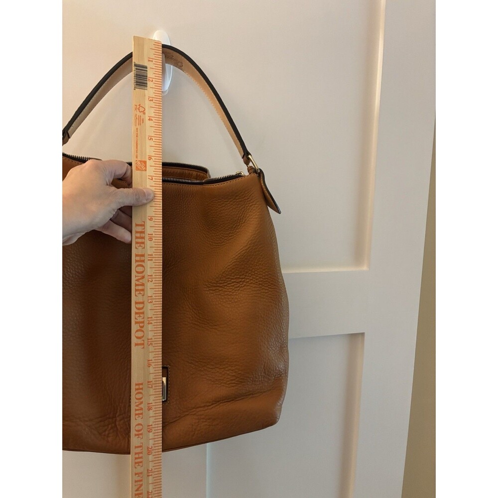 Dooney & Bourke Pebble Leather Hobo Shoulder Bag Brown Cognac Large Purse - Picture 5 of 7